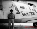 A US serviceman and a PBY named 'The Snatch' in the CBI.