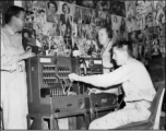 Wiltshire and crew in the radio room at Yunnanyi. 27th Troop Carrier Squadron.