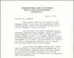 Government letter to the family of Walter G. Daniels regarding his loss in China during WWII.