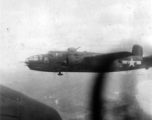 A B-25 of the Ringer Squadron flying in the CBI.