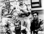 GIs pose in China during WWII.  Back row: Alphonse 'Al' Lodoveco and John T. Ventura.