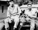 Guys and dog mascot hanging out in the CBI, most likely at Yangkai.  Jay Rosencrantz on the right.