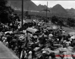 Refugees fleeing at the Guilin train station during the evacuation before the Japanese Ichigo advance in 1944, in Guangxi province.  Selig Seidler was a member of the 16th Combat Camera Unit in the CBI during WWII.