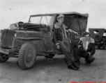 Tutwiler (left) and Selig Seidler (right) with jeep #749 "Miss Lucy Bowels" in southwest China, during the Second World War.