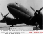 C-46 in Peking (Beijing) after the war, "... had to make our own approach using the signal from an old AM radio station at Peking after the war." In the CBI.  Photo from Senator Ted Stevens.