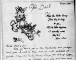 Easter 1944 V-MAIL sent from a father, T/Sgt. J. H. Reynolds, in the CBI to his daughter nick named "Gail-a-peg" in the US, during WWII.