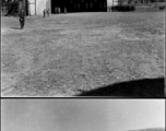 An aircraft hangar at an air base in northern China during WWII.