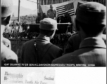 General H. C. Davidson addresses Chinese and American troops at Wanting, China, along Burma Road.  Image provided by Anthony J. Prombo.  In the CBI during WWII.