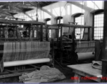 A weaving mill or textile factory in the CBI during WWII.  Image provided by Dorothy Yuen Leuba.