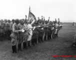 Chinese soldiers (of the 陆军第四十八师) recite pledges during exercises in southern China, probably Yunnan province, or possibly in Burma.