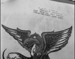 A closeup of nose art on a C-64 in the CBI. Serial #44-70539.  From the collection of David Firman, 61st Air Service Group.