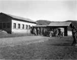 Inspection and operations at a beef slaughterhouse at Yangkai, set up specifically to provide meat for base personnel. During WWII.